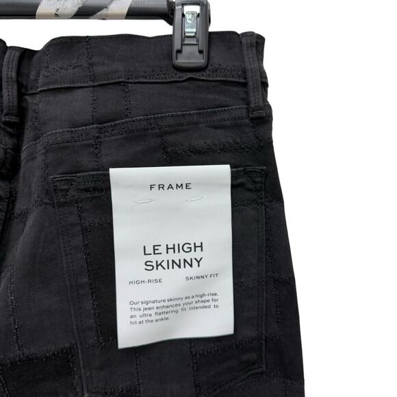 NWT Frame Le High Skinny Laser Patchwork Black Women’s Size 34 - Picture 9 of 13